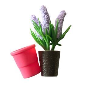 American Girl Doll Garden Lavender Hyacinth FLOWER Plant + Pink POT Accessories